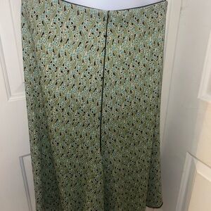 Max Edition Teal and Black Patterned A-Line Skirt